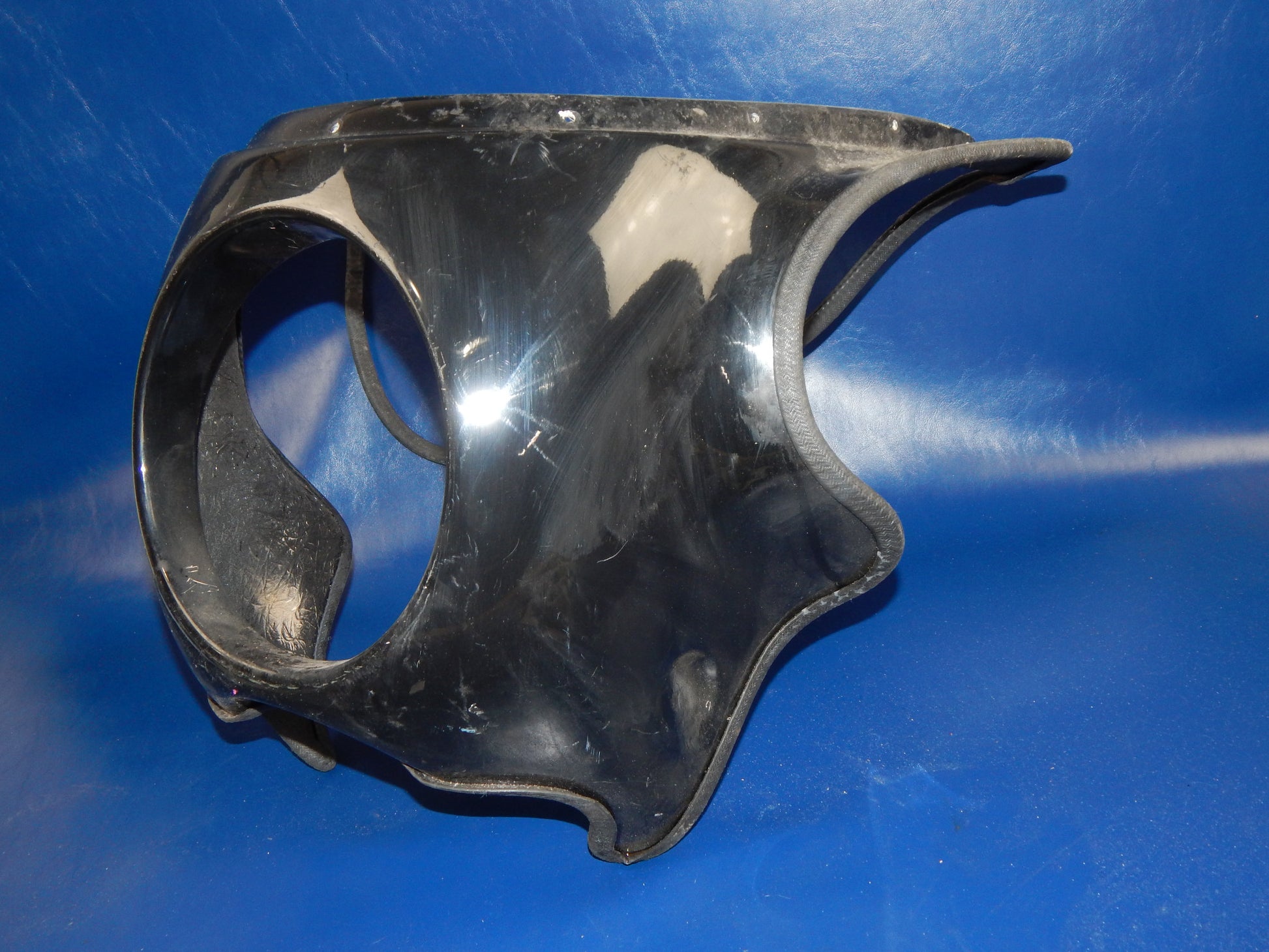 1980's MOTORCYCLE FIBERGLASS FRONT FAIRING HEADLIGHT COWLING BLACK CAGIVA SUZUKI - MotoRaider