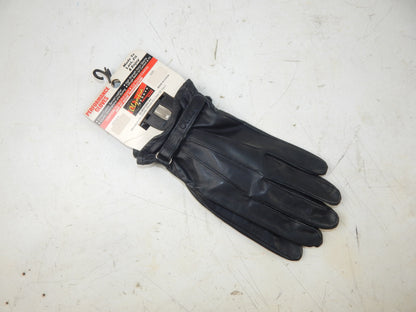 OLYMPIA SPORTS LADIES PERFORMANCE LEATHER GLOVES PAIR SIZE XL BLACK MOTORCYCLE - MotoRaider