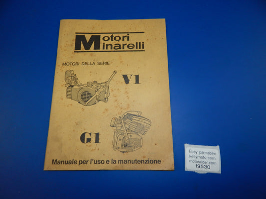 1983 MINARELLI MOTOR V1 G1 USE AND MAINTENANCE BOOK MANUAL ITALIAN ENGINE - MotoRaider