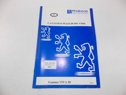 12/1998 SPARE PARTS CATALOG BOOK MANUAL PEUGEOT SCOOTER GAMMA VIVA 50 ITALIAN - MotoRaider