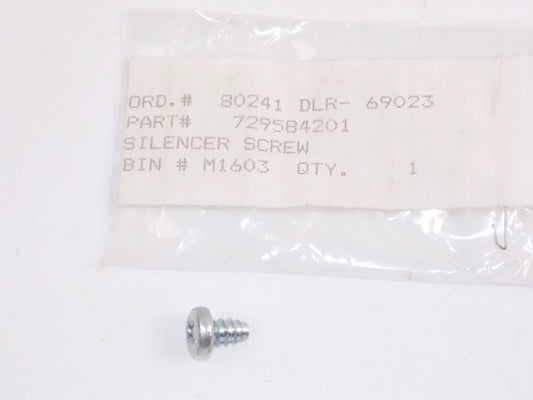 NOS OEM HUSQVARNA SILENCER SCREW PIPE MUFFLER EXHAUST 729584201 - MotoRaider