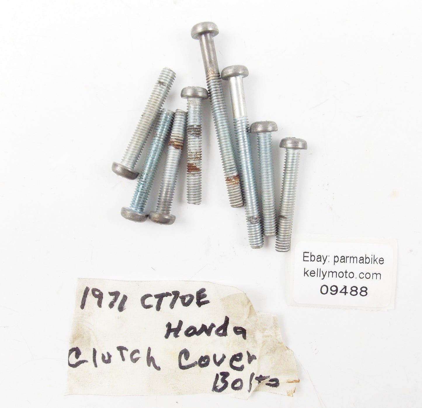 1971 HONDA CT70-E TRAIL-70 RIGHT CRANKCASE COVER BOLT SCREW (4) 6x38 (2) 6x65 - MotoRaider