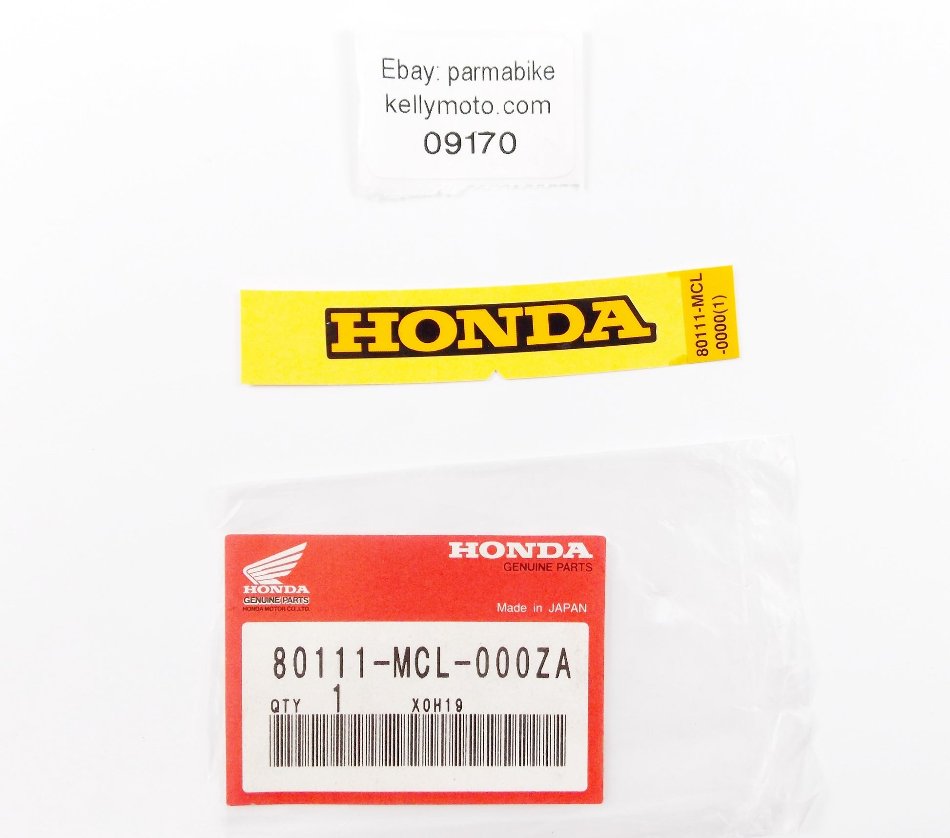 NOS OEM 2002 HONDA VT750 FENDER EMBLEM DECAL GRAPHIC STICKER 80111-MCL-000ZA - MotoRaider