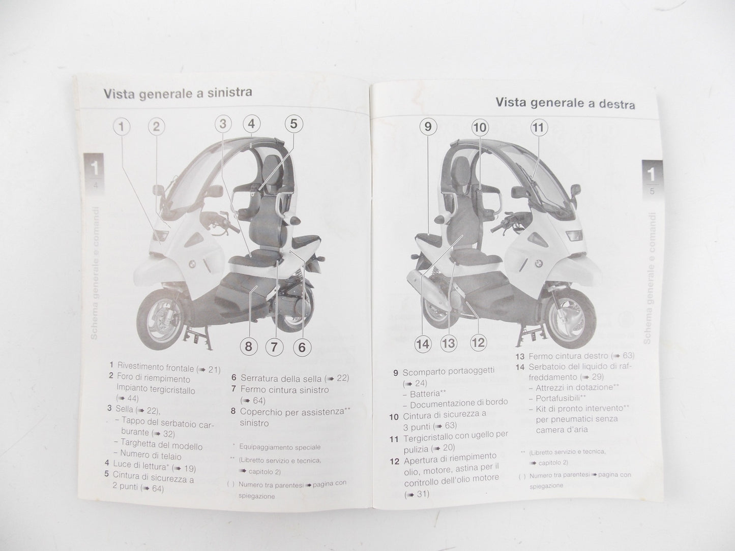 1999 BMW C1 MAINTENANCE MANUAL OWNER RIDER BOOK CATALOG ITALIAN - MotoRaider