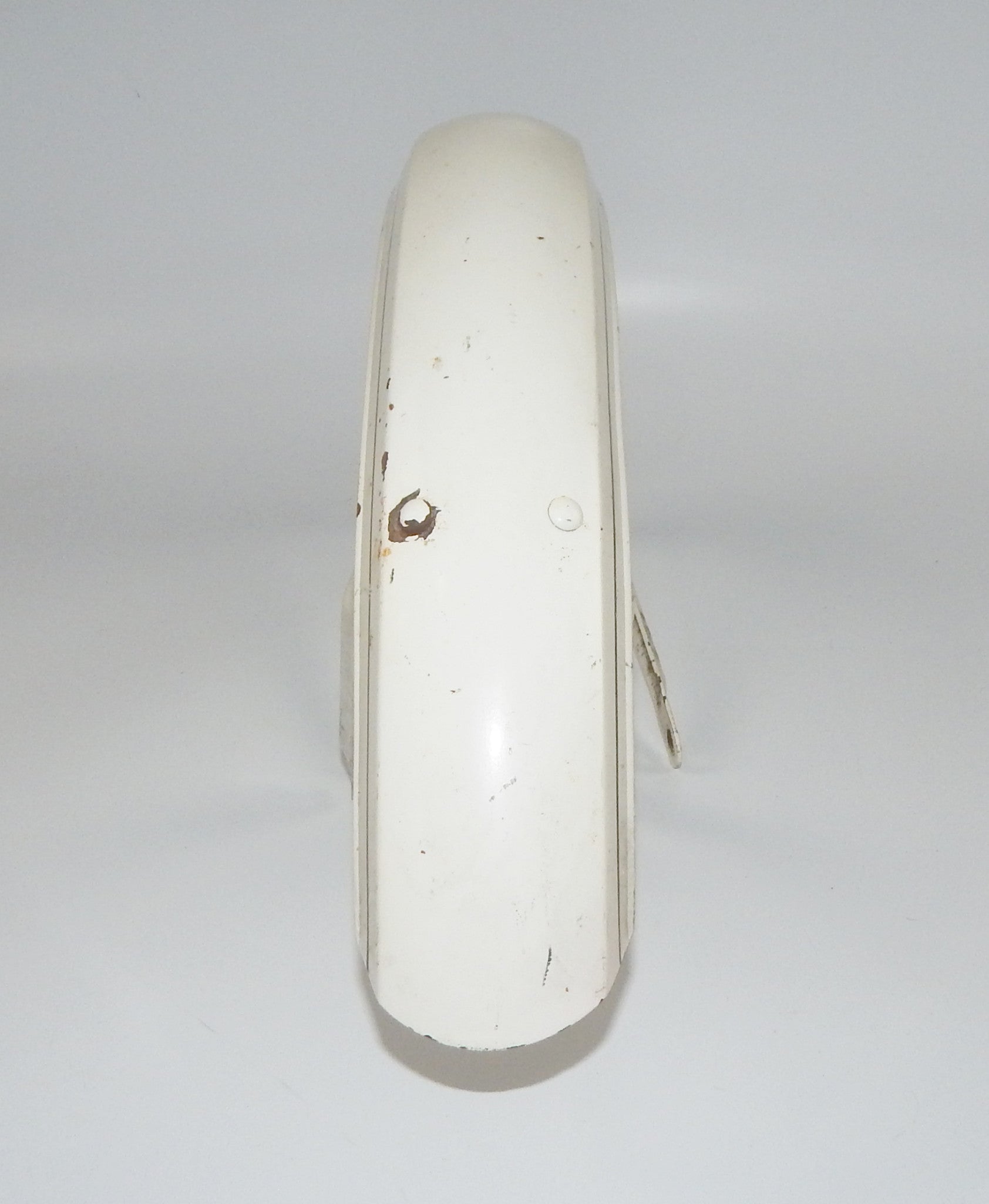 VINTAGE MOTORCYCLE MOPED WHITE MUDGUARD FRONT FENDER L=30" W=4" CIMATTI ITALY - MotoRaider