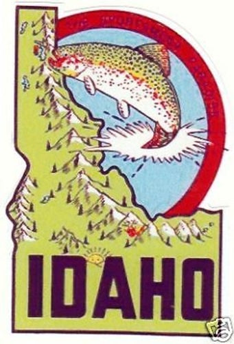 1950's IDAHO STICKER  Porsche Mercedes MG Jaguar Shelby - MotoRaider