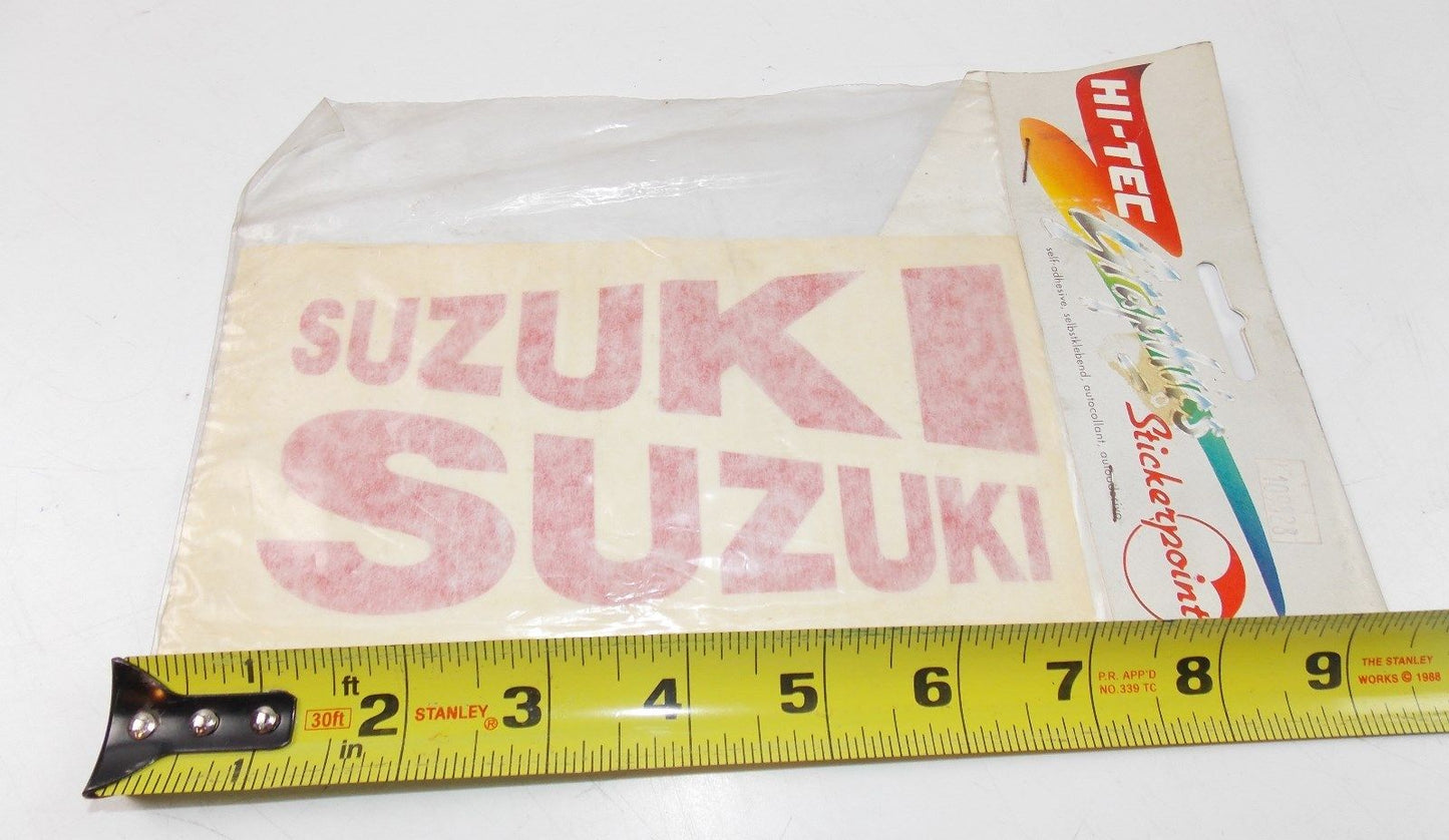 NOS SUZUKI STICKER EMBLEM DECAL GRAPHIC TWO  NAMES ON ONE  6IN. - MotoRaider