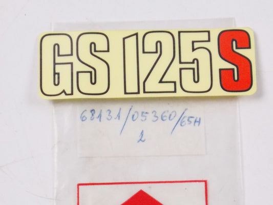 OEM NOS OEM GENUINE SUZUKI 1989 GS125 EMBLEM STICKER DECAL MARK 68131-05360-65H - MotoRaider