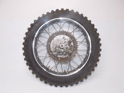 1973 HUSQVARNA RT WR 250 360 REAR WHEEL 18" SPROCKET CARRIER BRAKE PLATE AXLE - MotoRaider