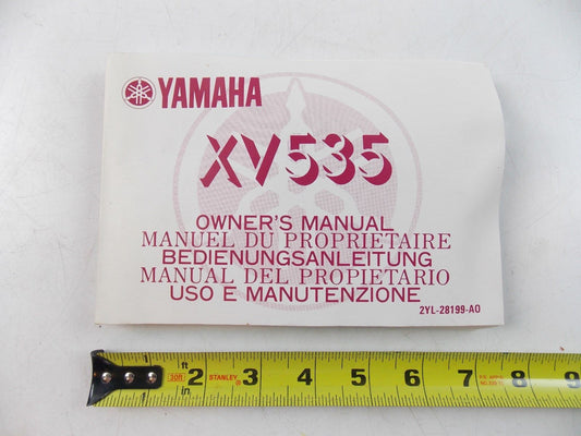 NEW YAMAHA 1989 OWNER'S MANUAL BOOK XV535  2YL-28199-A0 ENGLISH SPANISH FRENCH - MotoRaider