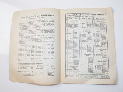 1933 SWITZERLAND HOTEL SPA GUIDE BOOK WITH MAP IN ITALIAN BASILEA  ST MORITZ - MotoRaider