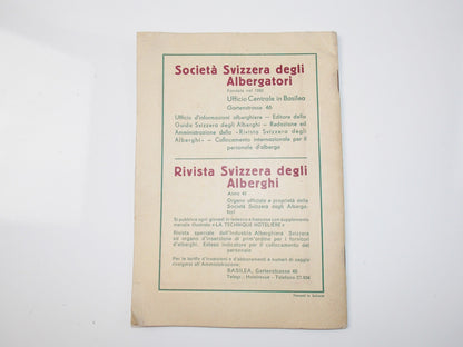 1933 SWITZERLAND HOTEL SPA GUIDE BOOK WITH MAP IN ITALIAN BASILEA  ST MORITZ - MotoRaider