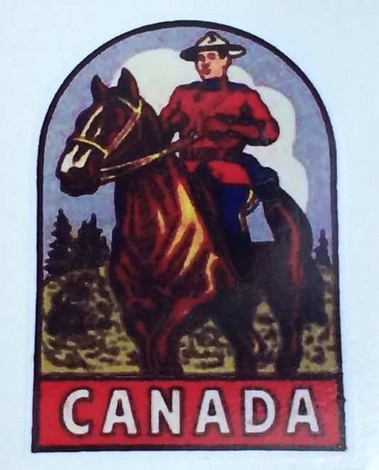 1950's CANADA TRAVEL STICKER Porsche Jaguar Chevrolet Mercedes Maserati Decal - MotoRaider