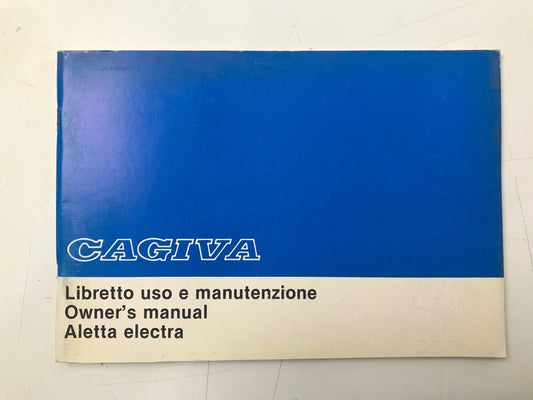 NEW OEM CAGIVA 1984 OWNER'S MANUAL BOOK ALETTA ELECTRA 125 ITALIAN ENGLISH 37471 - MotoRaider