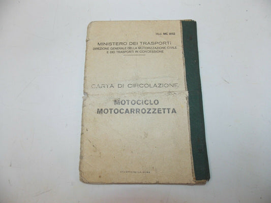 1979 HONDA CB125-J/C OWNER CERTIFICATE BOOK ORIGINAL MOTORCYCLE ITALIAN DOCUMENT - MotoRaider