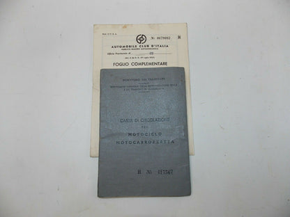 1963 LAMBRETTA 150-Li SPORT OWNER CERTIFICATE BOOKLET ORIGINAL ITALIAN DOCUMENT - MotoRaider