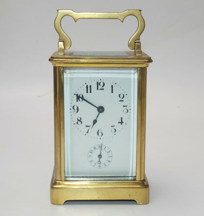 1800's OFFICER FIELD ALARM TRAVEL CLOCK 8 DAYS BRASS HEIGHT 5" ANTIQUE - MotoRaider