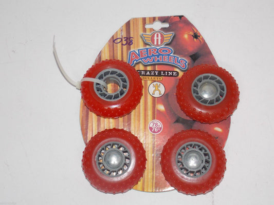 1980'S NEW 4 AERO WHEELS 78A 76MM SKATE ROLLER BLADES IN LINE SKATING - MotoRaider