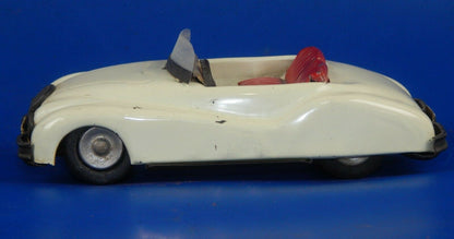 1955 JAGUAR XK 120 140 FRICTION CAR CB & MARK JAPAN WHITE TIN TOY L=6" VINTAGE - MotoRaider