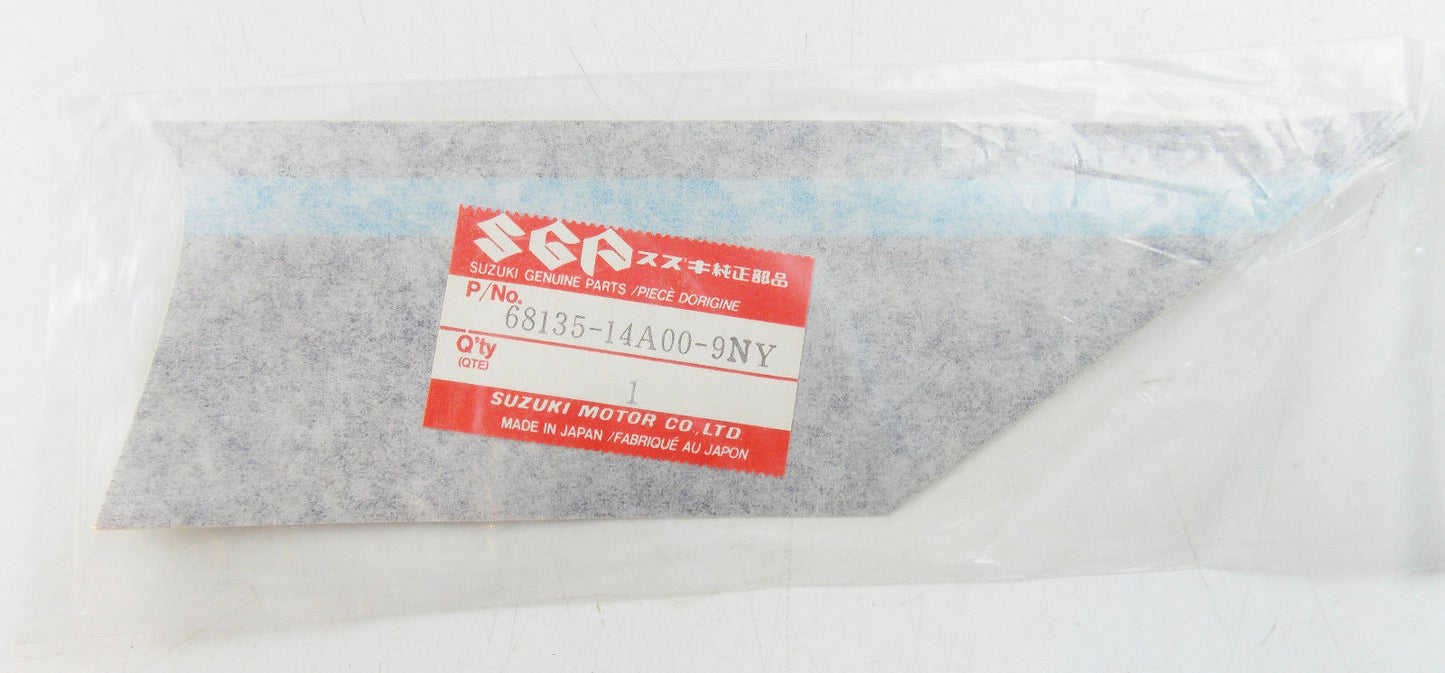 NOS SUZUKI 1986 DR500 FRAME COVER RIGHT STICKER DECAL TAPE 68135-14A00-9NY - MotoRaider