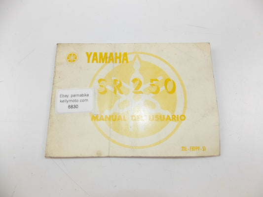 06/1985 YAMAHA OWNER'S MANUAL CATALOG USE MAINTENANCE BOOK SR-250 SPANISH - MotoRaider