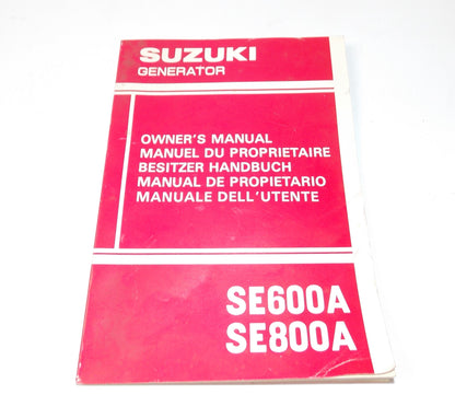 1989 SUZUKI GENERATOR SE600A SE800E OWNER MANUAL BOOK 99011-95A00-01M - MotoRaider