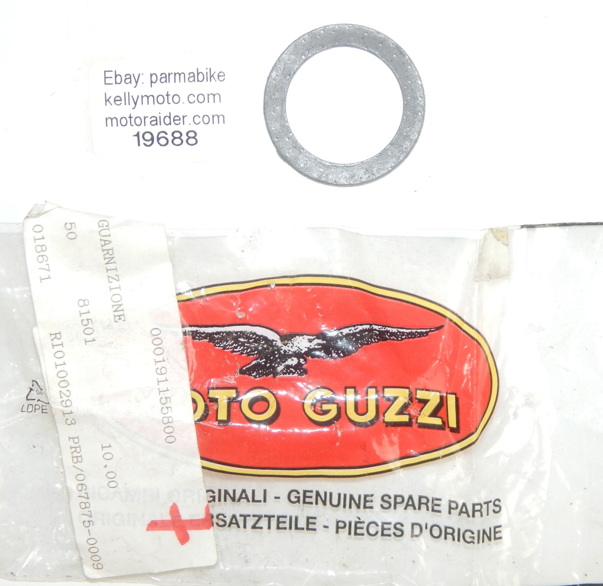 OEM MOTO GUZZI INTAKE MANIFOLD GASKET SEAL EXHAUST PIPE MUFFLER GU19115580 - MotoRaider