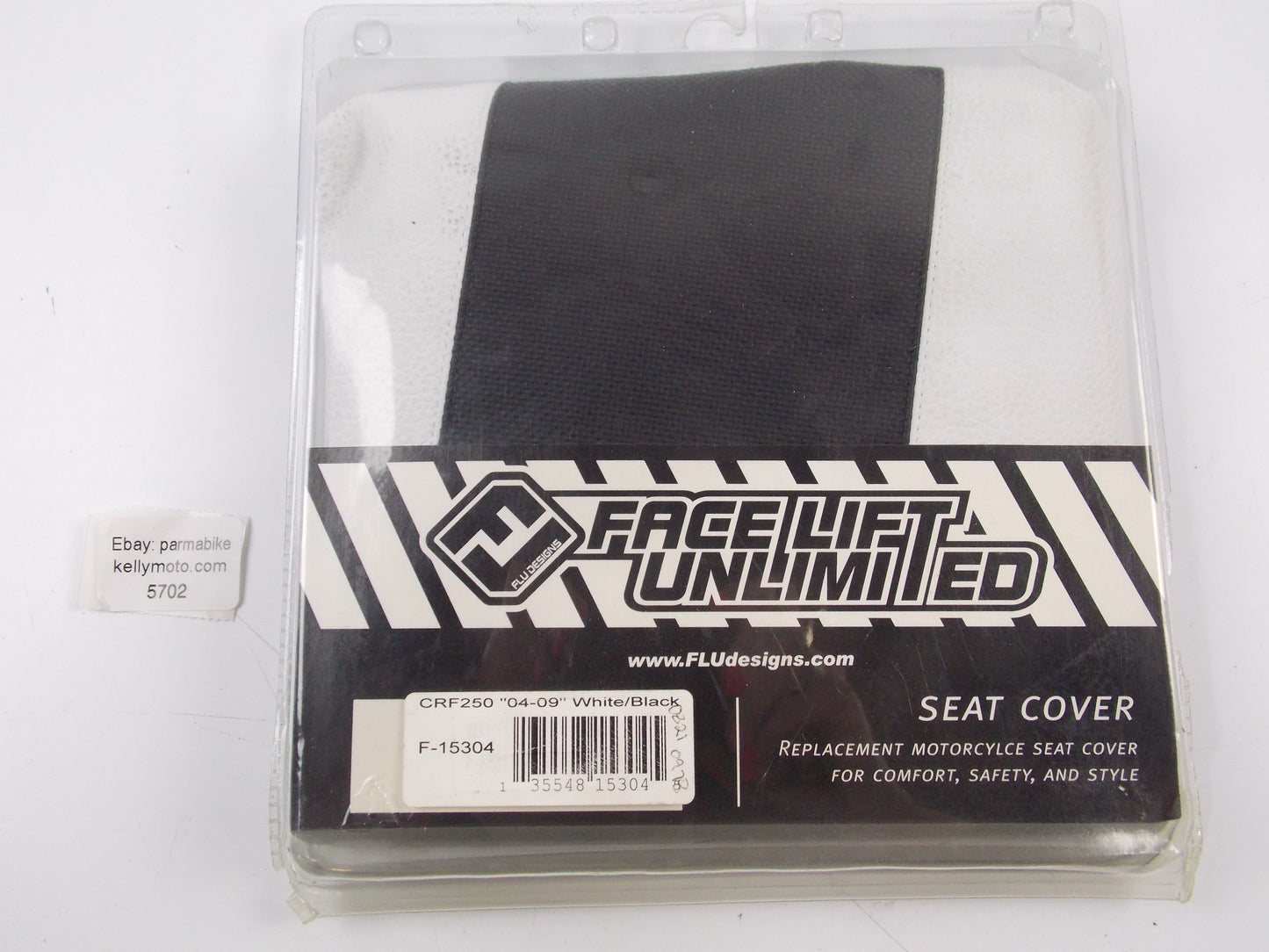 2004-09 HONDA CRF250 FACE LIFT UNLIMITED SADDLE SEAT COVER BLACK/WHITE F-15304 - MotoRaider