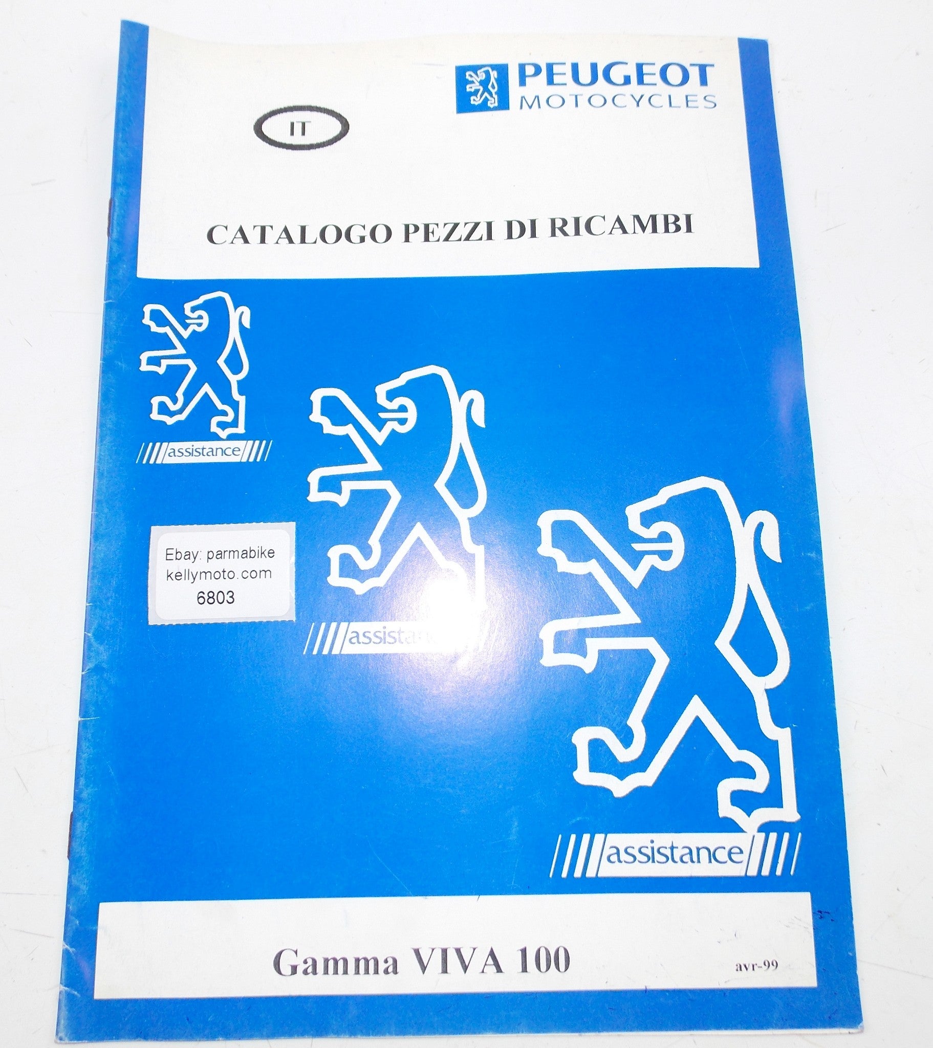 04/1999 PEUGEOT SCOOTER VIVA 100 PARTS CATALOG MANUAL BOOK ITALIAN - MotoRaider