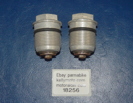 1 pair NOS FRONT FORK SUSPENSION TUBE TOP NUT VALVE THREAD D=28mm CAGIVA MORINI - MotoRaider