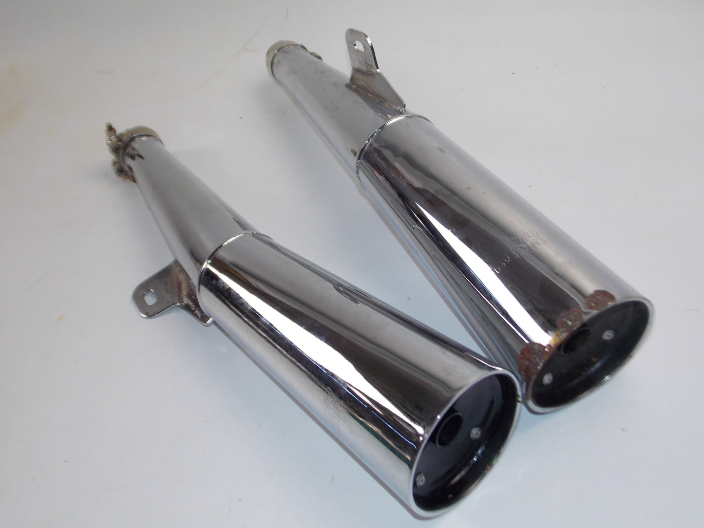 NOS SITO 1248 HONDA VF750 S CHROME RIGHT LEFT EXHAUST MUFFLER ITALY - MotoRaider