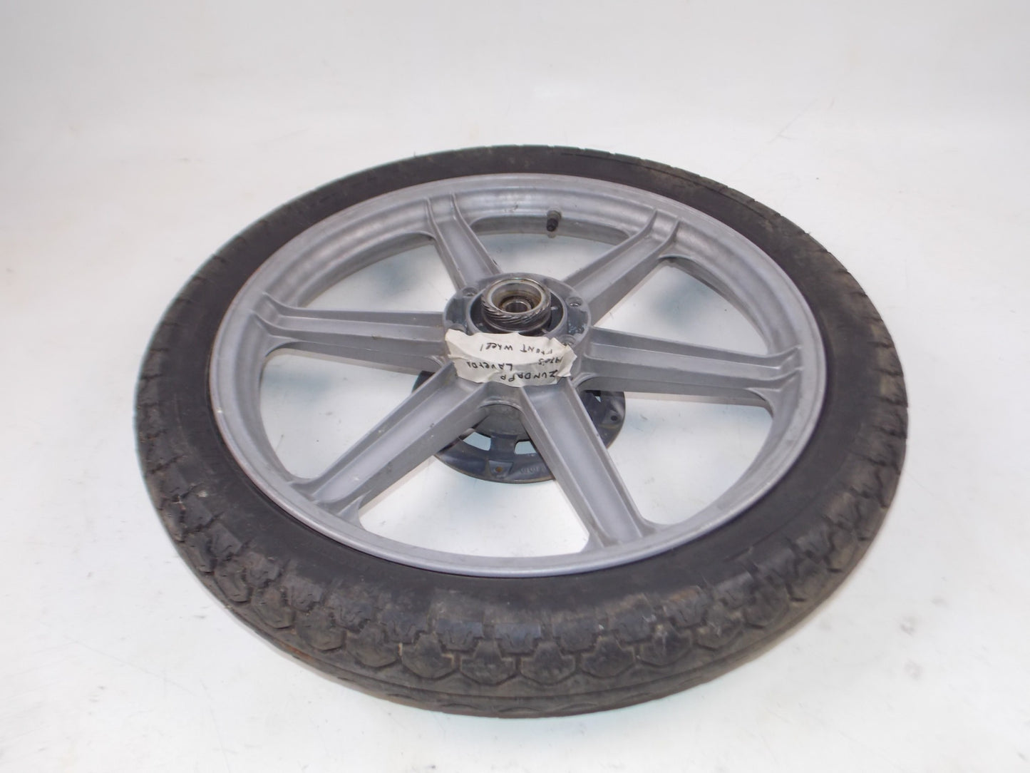 18" FRONT WHEEL 1979-82 ZUNDAPP KS 125 175 GRIMECA 6 SPOKE 1.85 RIM TIRE VINTAGE - MotoRaider