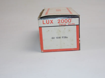 MOTORCYCLE  HEADLIGHT BULB LUX 2000 6V 15W P26s BASE BOX OF 10 GUZZI CAGIVA PUCH - MotoRaider