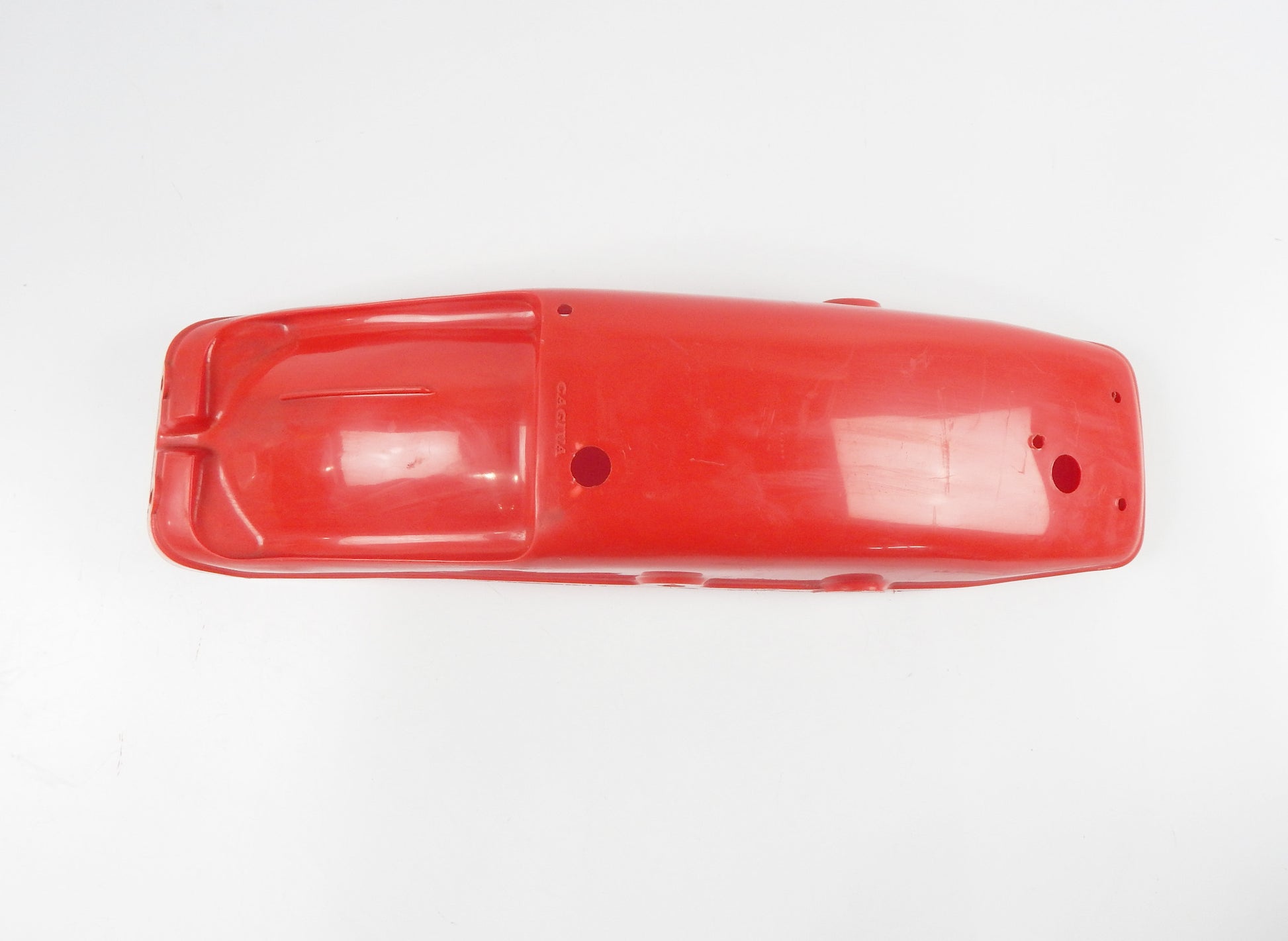 NOS OEM CAGIVA 1985 ALETTA ROSSA 125 RED REAR INNER FENDER MUD GUARD 33213 ITALY - MotoRaider