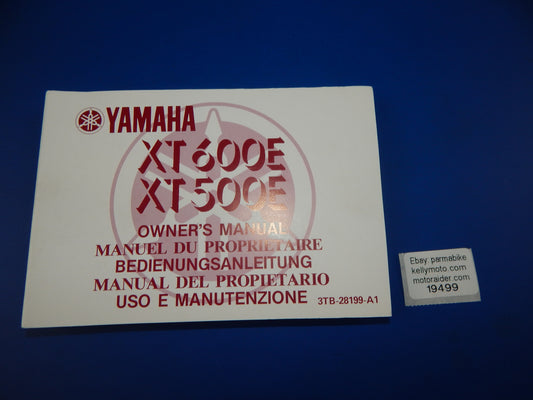 1990 YAMAHA XT 500E 600E USER OWNER MANUAL BOOK 3TB-28199-A1 MULTI LANGUAGE - MotoRaider