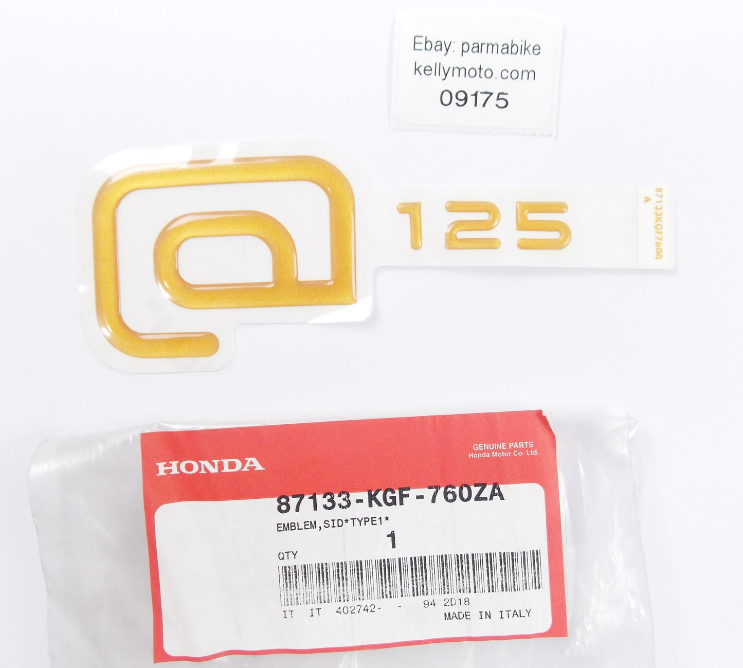 NOS OEM 2000 HONDA NES125 TYPE 1 SIDE COVER EMBLEM DECAL LOGO 87133-KGF-760ZA - MotoRaider