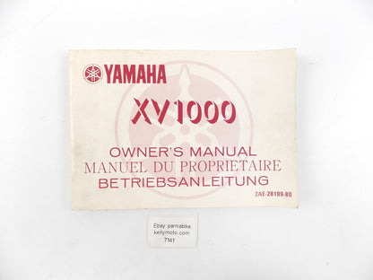 1980's YAMAHA XV1000 OWNER USER MANUAL BOOK 2AE-28199-80 ENGLISH ITALIAN GERMAN - MotoRaider