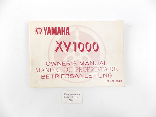 1980's YAMAHA XV1000 OWNER USER MANUAL BOOK 2AE-28199-80 ENGLISH ITALIAN GERMAN - MotoRaider