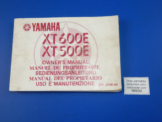 1989 YAMAHA XT 500E 600E USER OWNER MANUAL BOOK 3TB-28199-A0 MULTI LANGUAGE - MotoRaider