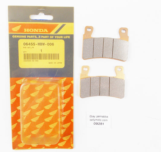 NOS OEM 1998-2001 HONDA CBR600 FRONT BRAKE PADS SET 06455-MBW-006 - MotoRaider