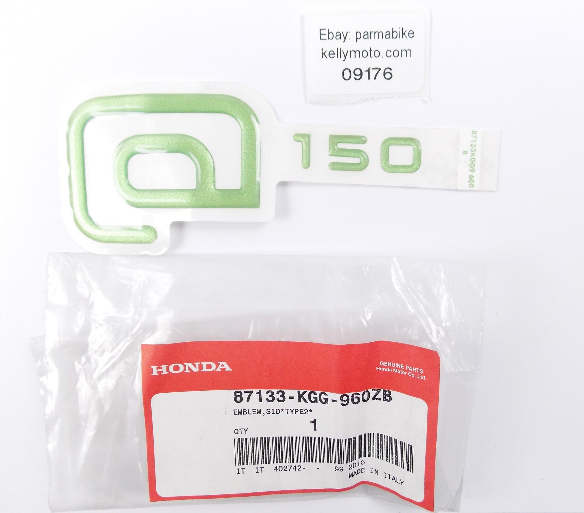 NOS OEM 2000 HONDA NES125 TYPE 2 SIDE COVER EMBLEM DECAL LOGO  87133-KGG-960ZB - MotoRaider