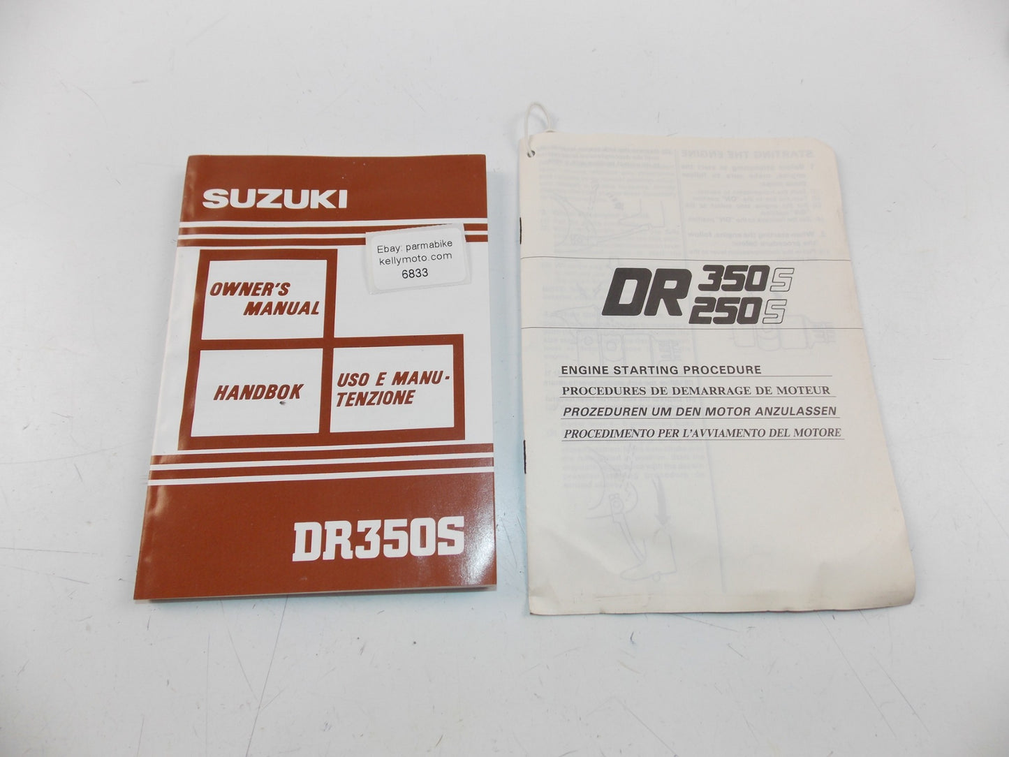 08/1991 OWNER MANUAL BOOK USE MAINTENANCE SUZUKI DR350S ENGLISH FRENCH ITALIAN - MotoRaider