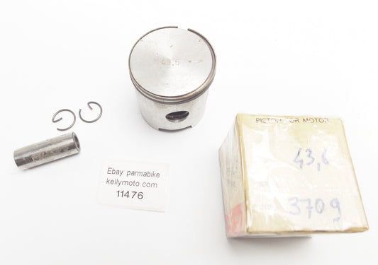 NOS ASSO WERKE 3709 PISTON+RINGS+PIN+CLIPS SET CPL. D. 43.6 mm BENELLI MINI BIKE - MotoRaider