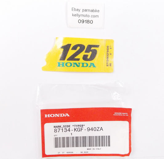 NOS OEM 2002 HONDA NES125 SIDE COVER TYPE 8 EMBLEM DECAL LOGO  87134-KGF-940ZA - MotoRaider