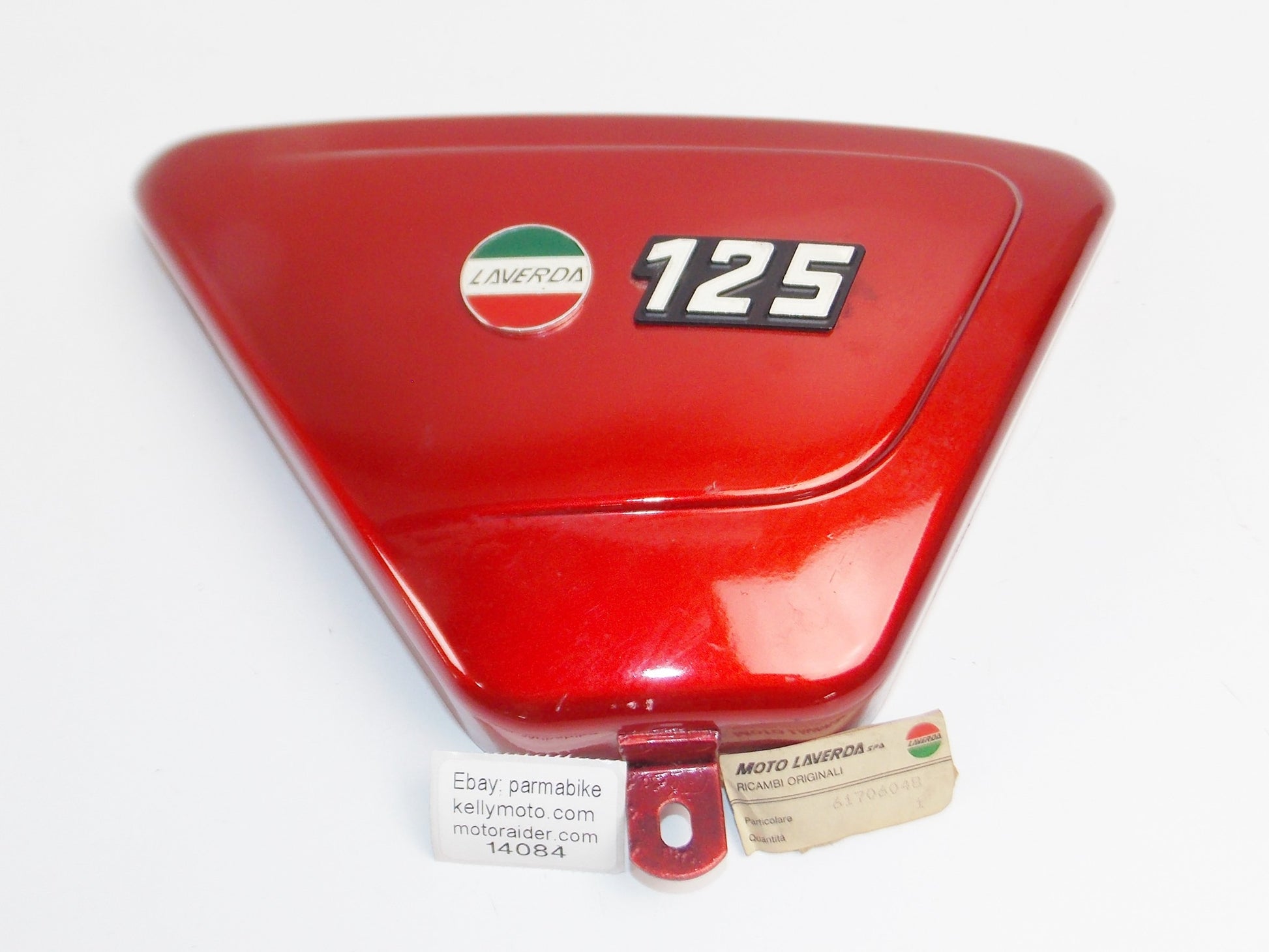 OEM LAVERDA LZ 125 175 RH FRAME SIDE COVER PANEL RED 61706048 61 706 048+EMBLEMS - MotoRaider