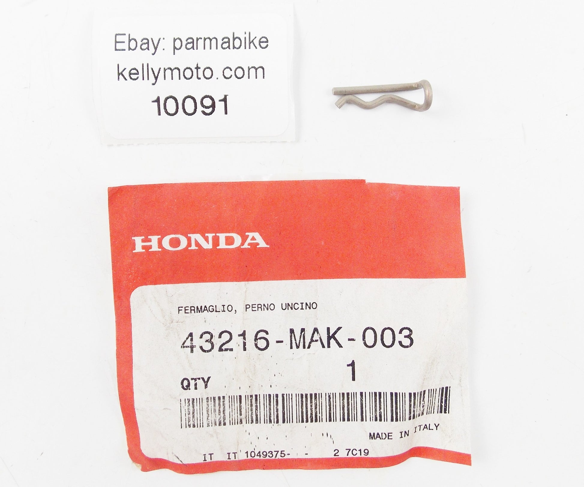 NOS OEM HONDA 1997 CB500 HANGER PIN CLIP  43216-MAK-003 - MotoRaider