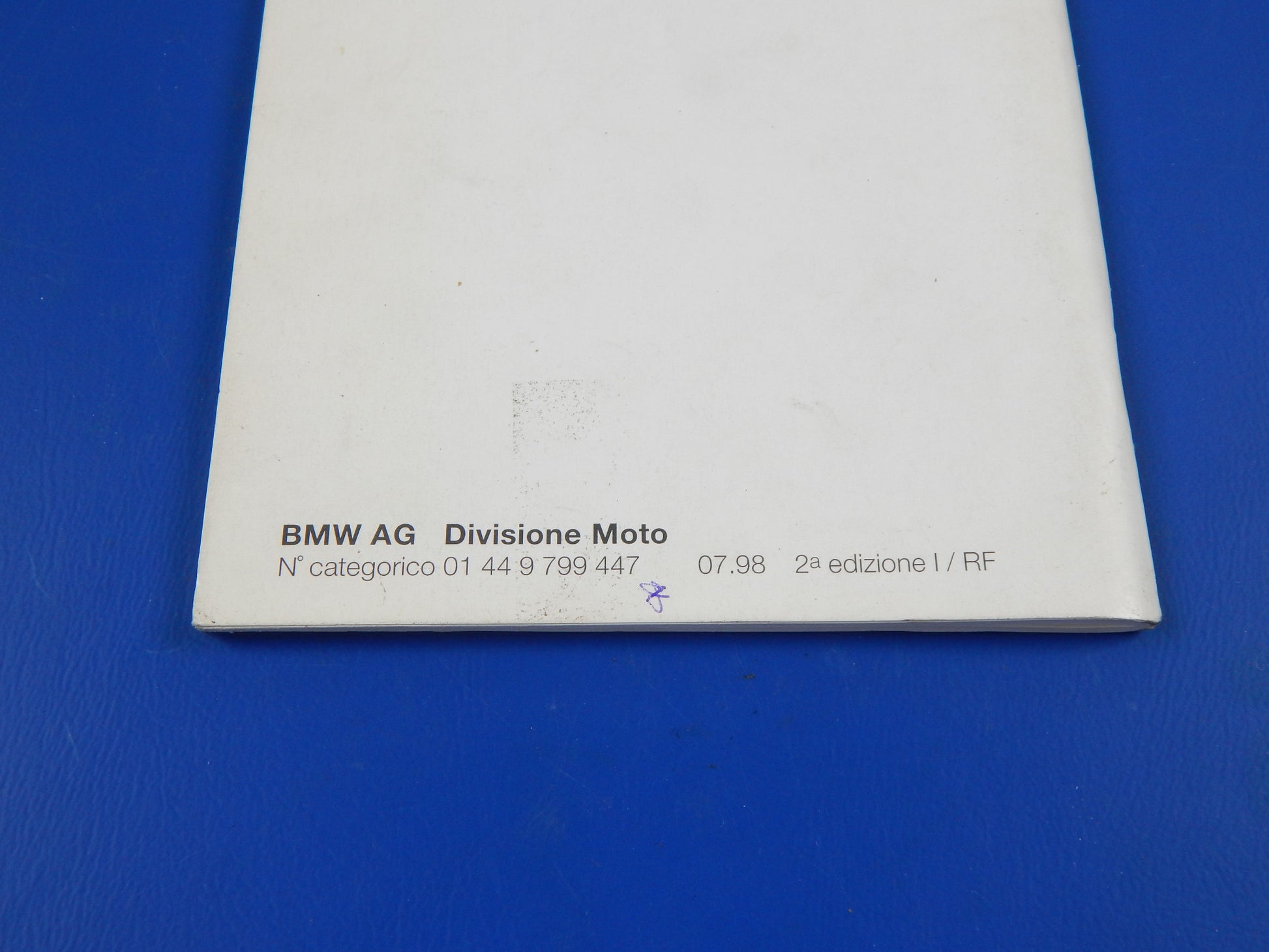 1998 BMW R-1100-S OWNER USER MAINTENANCE MANUAL BOOK ITALIAN VINTAGE - MotoRaider