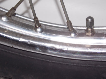 1973 Husqvarna RT360 FRONT WHEEL Husky RT WR 360 Radaelli Rim Spokes Leleu Hub - MotoRaider