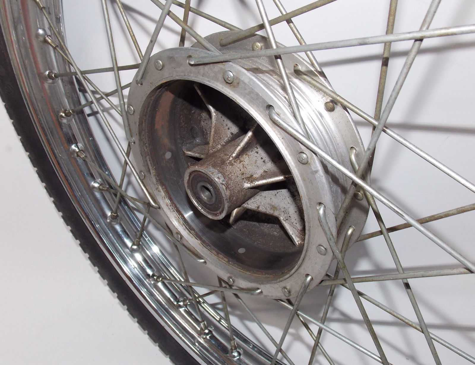 1973 Husqvarna RT360 FRONT WHEEL Husky RT WR 360 Radaelli Rim Spokes Leleu Hub - MotoRaider