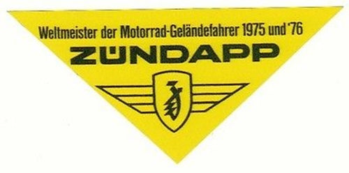 4 ZUNDAPP STICKER 1975-76 ISDT World Time Record 1983 Europameister 80ccm decal - MotoRaider